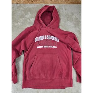 MV Sport Durango & Silverton Narrow Gauge Railroad Hoodie Men's Size Medium Red